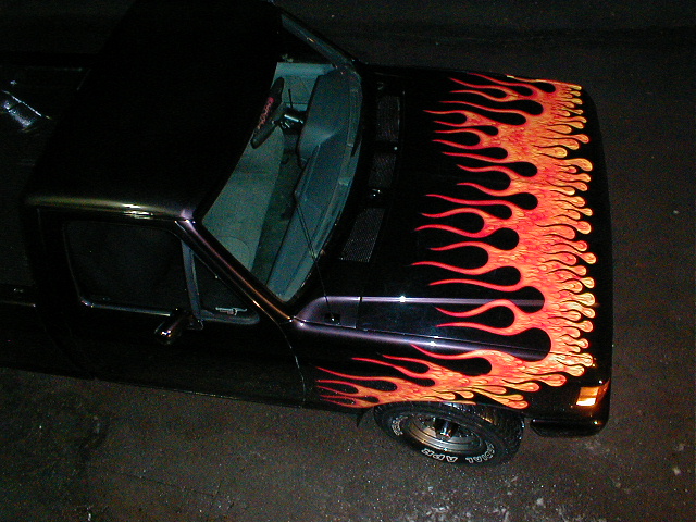 F-150 FLAMES AT NIGHT