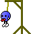 1968 Ford Mustang - A cartoon smiley face is depicted in a grim scenario, hanging from a noose.