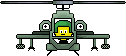 1968 Ford Mustang - A pixelated helicopter with a pilot is shown from a frontal view.
