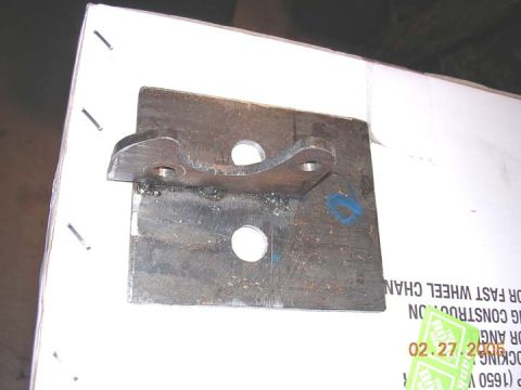 1994 Ford Bronco - the bracket tacked together, awaiting the rest of the install before final weld.
