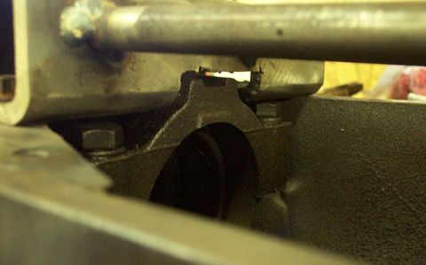 1986 Ford Ranger - The left side was notched to clear the bearing cap which I wanted installed while heating/welding
