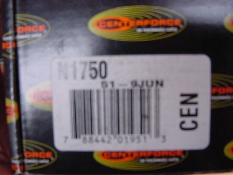 1995 Ford Bronco - Box for a Centerforce clutch, showing part number N1750 and barcode.