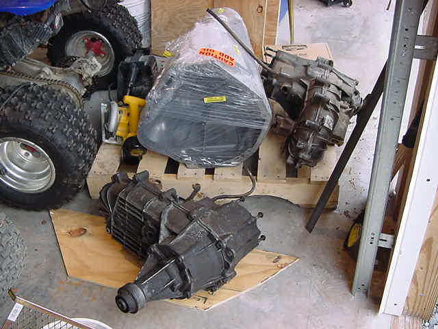 Transmission on wooden pallet