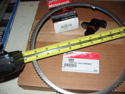 1995 Ford Bronco - D60 toner from spicer, and new magnetic pickup from ford. Part numbers visible.