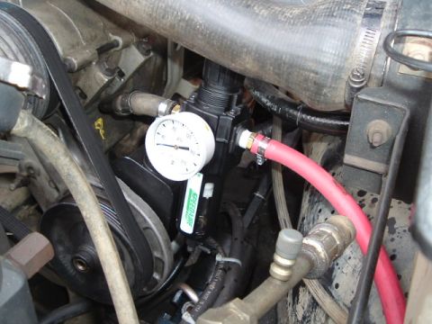 1989 Ford Bronco - oil filter, regulator, gauge, and pop off valve (on the back side of the filter housing)