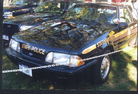 1991 Ford Mustang - This 1991 Ford Mustang SSP police car is part of a registry album.