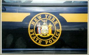 1991 Ford Mustang - The New York State Police emblem is visible on the side of a vehicle.