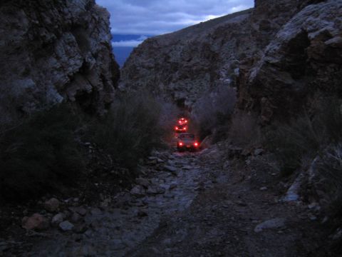 1993 Ford Bronco - Going down a steep descent at the end of the day in Death Valley...Still above the clouds.