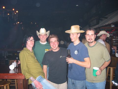 1989 Ford Bronco - Me and Jeff with Jondon Mcbride (mandolin/other things) and Brett. We hung out with them and the other guys in the band at the bar next doo…