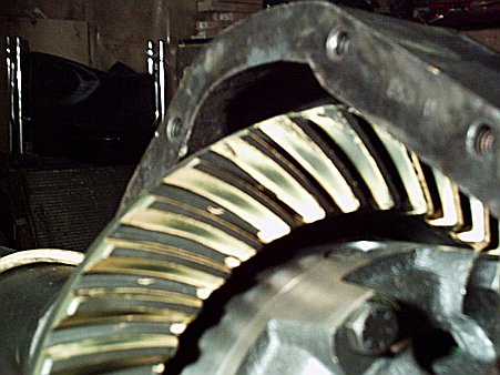 1986 Ford Bronco - This is a close-up view of the internal gears of a differential, showing wear patterns and lubrication.