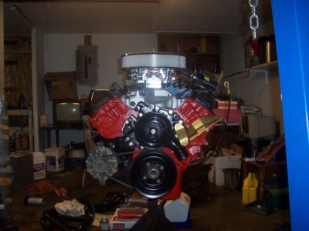 1986 Ford Bronco - A V8 engine is shown, possibly for a custom build, with various components attached.