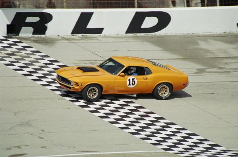 1970 Ford Mustang - Crossing the finish line. First-- as far as you know