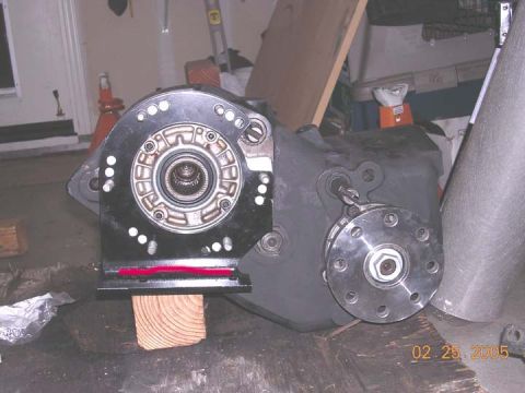 1994 Ford Bronco - I clocked the 205 up some, which required cutting the mounting foot where the red line is, and then bendingthe right side of the foot down…