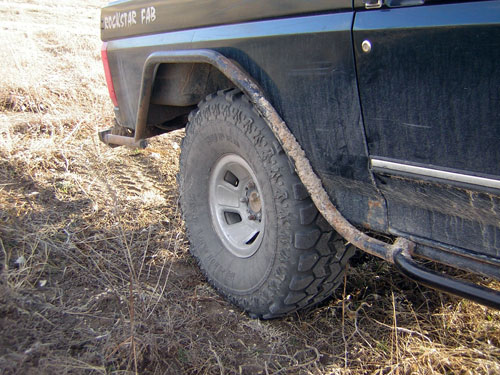 1995 Ford Bronco rear wheel well, side panel, and "ROCKSTAR FAB" decal