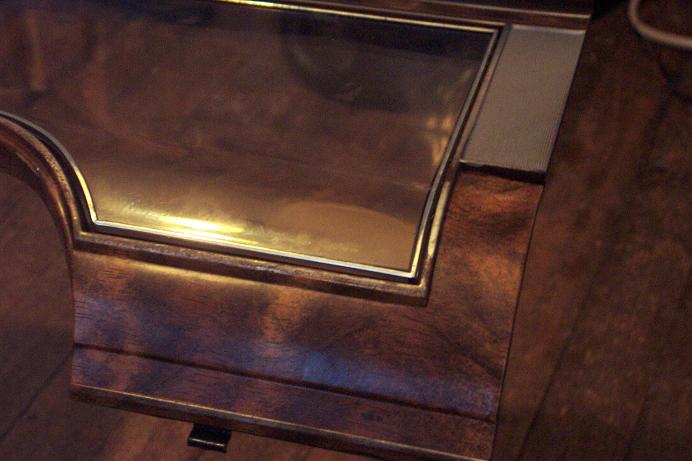 Interior wood trim with chrome accent