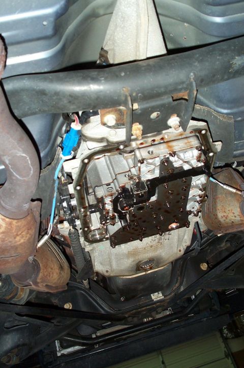 1998 Ford Crown Victoria - The transmission, with the pan removed.
