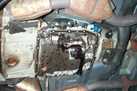 1998 Ford Crown Victoria - The transmission, with the pan removed.