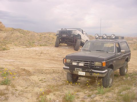 1988 Ford Bronco - Bad Karma and White Kong posing.