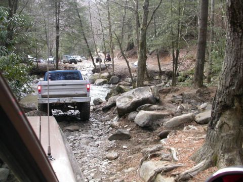 1990 Ford Bronco - Dale (79F150) about to cross the creek.