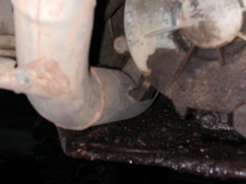 1984 Ford Bronco - the tight bend around the drivers side of the t-case