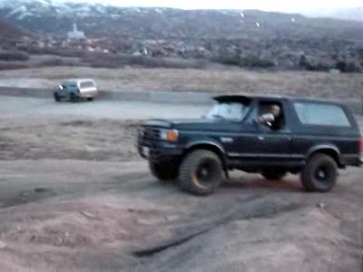 1991 Ford Bronco - If you watch and look close youll see me pull the front tires off the ground half up up that little whooptie thing.