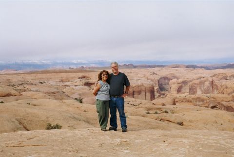 1996 Ford Bronco - Me and the GF on some domes. Nice background eh?