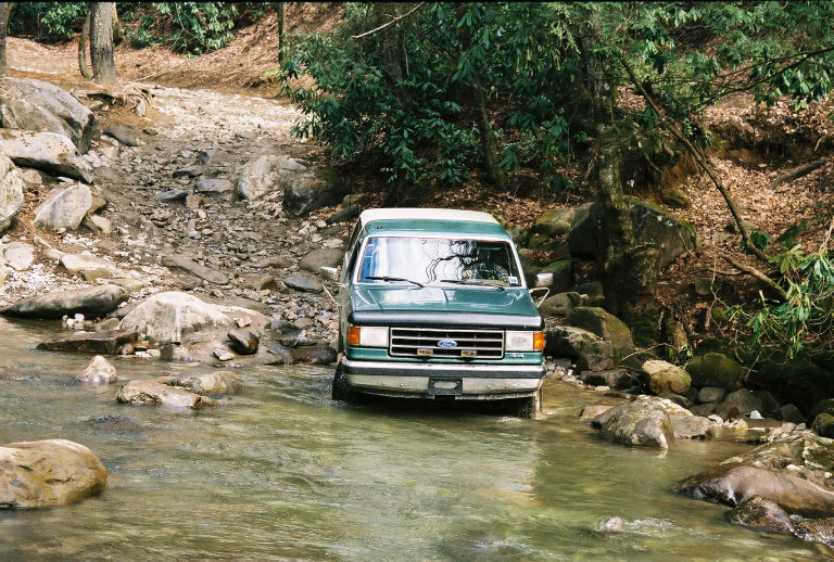Into the creek.
