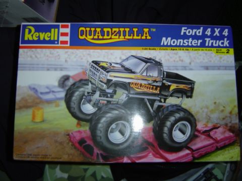 1979 Ford Bronco - Box art for a Revell Quadzilla 1:24 scale monster truck model kit.