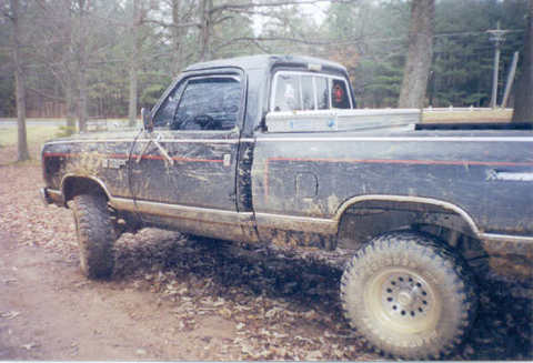 1979 Ford F-150 - This pickup truck is heavily covered in mud, obscuring its details and model year.