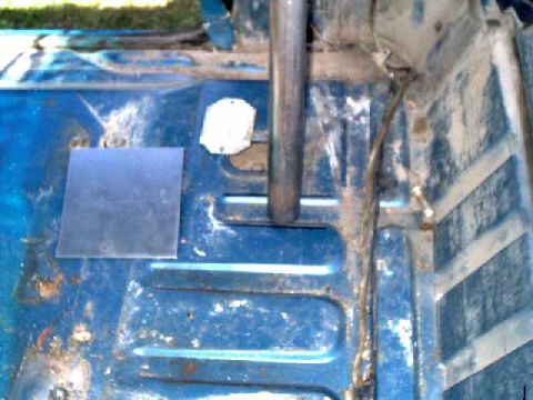 1984 Ford Bronco - mounting frame support. The 2 black lines are the frame location, 1" under the floor.