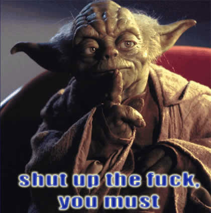 1992 Ford Bronco - This image features the character Yoda in a shushing pose, accompanied by text and a website address.