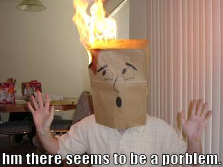 1992 Ford Bronco - Someone's having a bad day with a flaming paper bag head.
