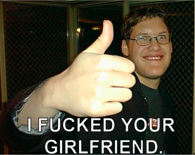 1992 Ford Bronco - A man gives a thumbs up gesture in front of a dark background, with provocative text overlaid on the image.