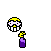 1968 Ford Mustang - A low-resolution image depicts a pixelated character holding a purple object.