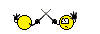 1968 Ford Mustang - This image depicts two cartoon smiley faces engaged in a sword fight.