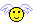 1968 Ford Mustang - A yellow smiley face with white wings is depicted against a dark, starry background.