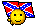 1968 Ford Mustang - A digital smiley face is depicted holding a confederate flag against a bright green background.