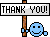 1968 Ford Mustang - A digital sign displays 'THANK YOU!' held by a small, blue, pixelated character against a dark background.