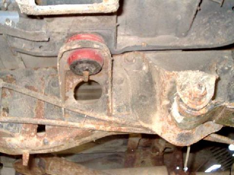 1984 Ford Bronco - Underside view of body mount support structure. The main hoop is located above floor along this line. Not much room to tie it into the fram…