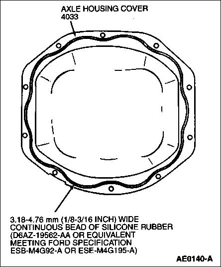 1983 Ford Bronco - 8.8" Diff Cover Sealant Tighten bolts to 38-52 N-m (28-38 lb-ft). Tighten the cover bolts in a cross-wise pattern to maintain axle housing…