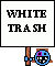 1968 Ford Mustang - A sign displaying 'WHITE TRASH' is held by a cartoon character against a green background.