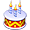1968 Ford Mustang - A decorated birthday cake with candles is shown.