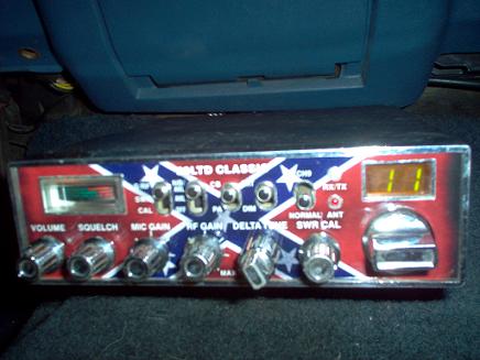 1988 Ford Bronco - CB radio with Confederate flag design and various control knobs is visible.