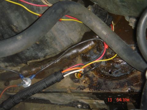1975 Ford Ranchero - Wiring from the Hyfire VIA controller into the engine compartment.