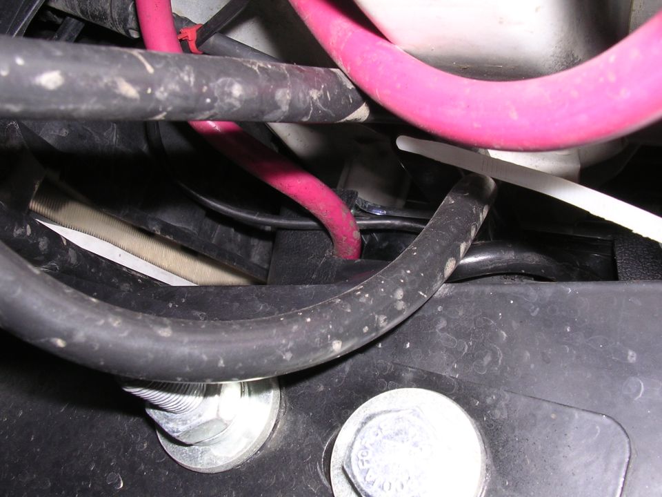 Wiring and battery terminals with red and black cables