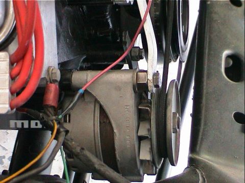 1979 Ford Bronco - This photo shows an engine's alternator and pulley system, not a specific vehicle model year.