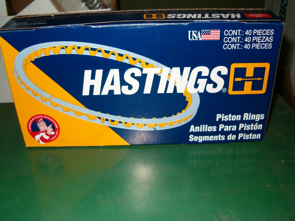 Hastings Piston Rings box with USA flag and product details