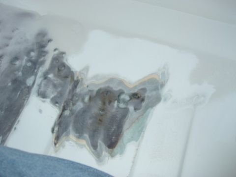 1995 Ford C-350 (Centurion Conversions) - Broke through the bondo down to the bare metal.