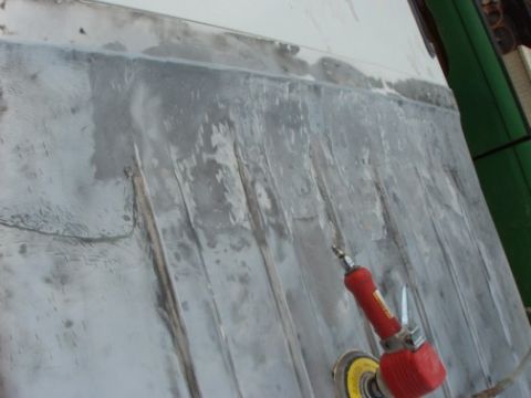 1995 Ford C-350 (Centurion Conversions) - The first coat of fiberglass bondo sanded down, just need to clean and put down another coat to fill in some of the low spots that I missed.