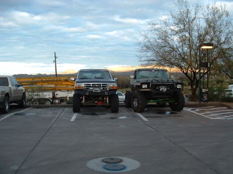 1993 Ford Bronco - My 93 Bronco 8" lift with 35" tires compared to 78 Bronco with 40" tires.